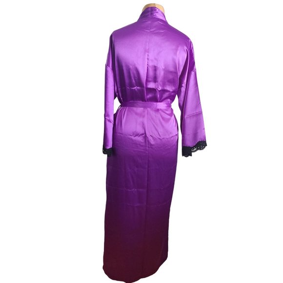 Victoria's Secret Womens Purple Silky Feeling Long Robe Size Small - Picture 3 of 10